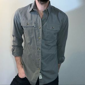tentree New Navy Denim Blue Woven Gilligan Button Down Dress Shirt Size 2XL tentree New Navy Denim Blue Woven Gilligan Button Down Dress Shirt Size 2XL